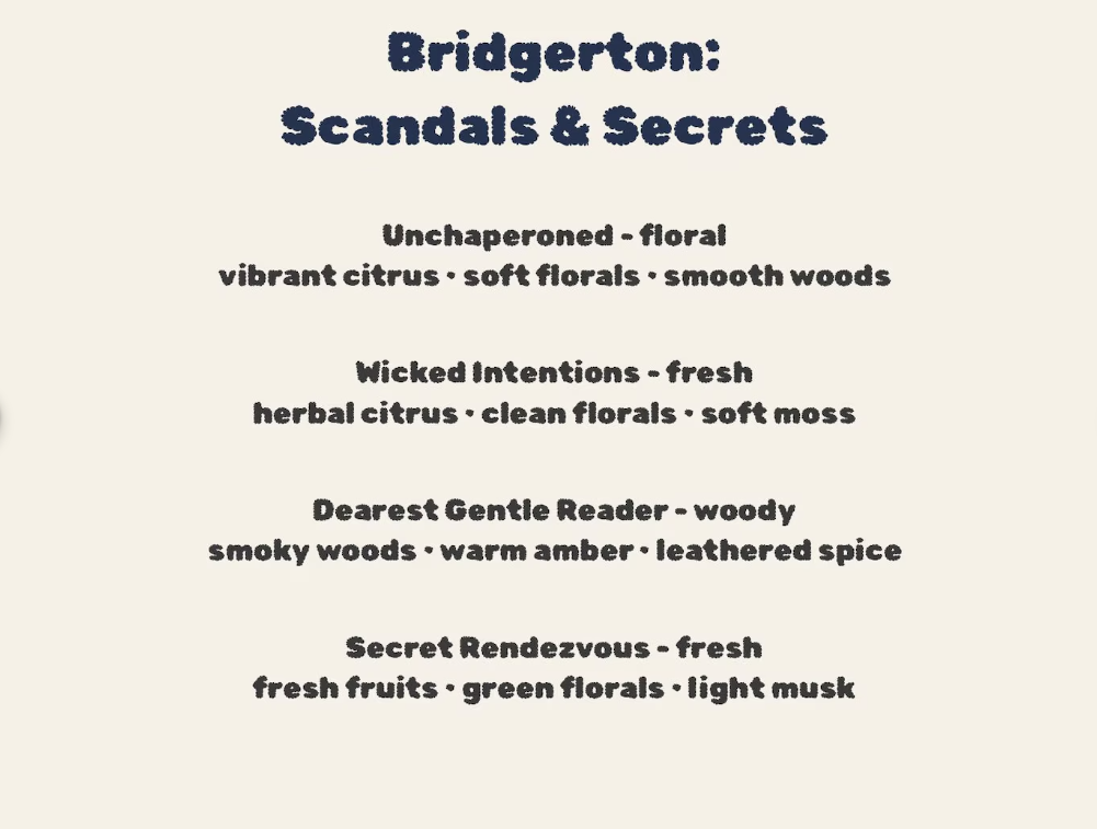 Bridgerton Luxury Wax Melt Set (Scandals & Secrets) - 8 Scents